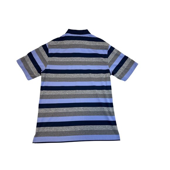 Walter Hagen Men's Blue Striped Short Sleeve Polo Shirt W/ Navy Collar Sz M - Picture 3 of 8